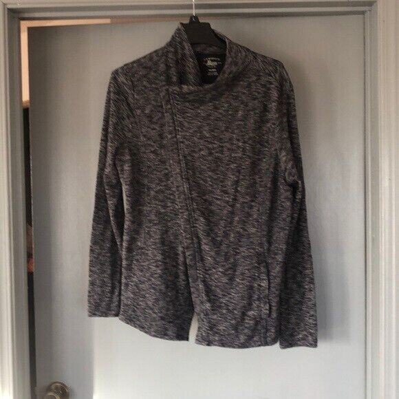 G.H. Bass & Co. size XXL Women’s Black Asymmetrical Zip Knit Cardigan Sweater - Picture 1 of 7